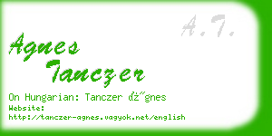 agnes tanczer business card